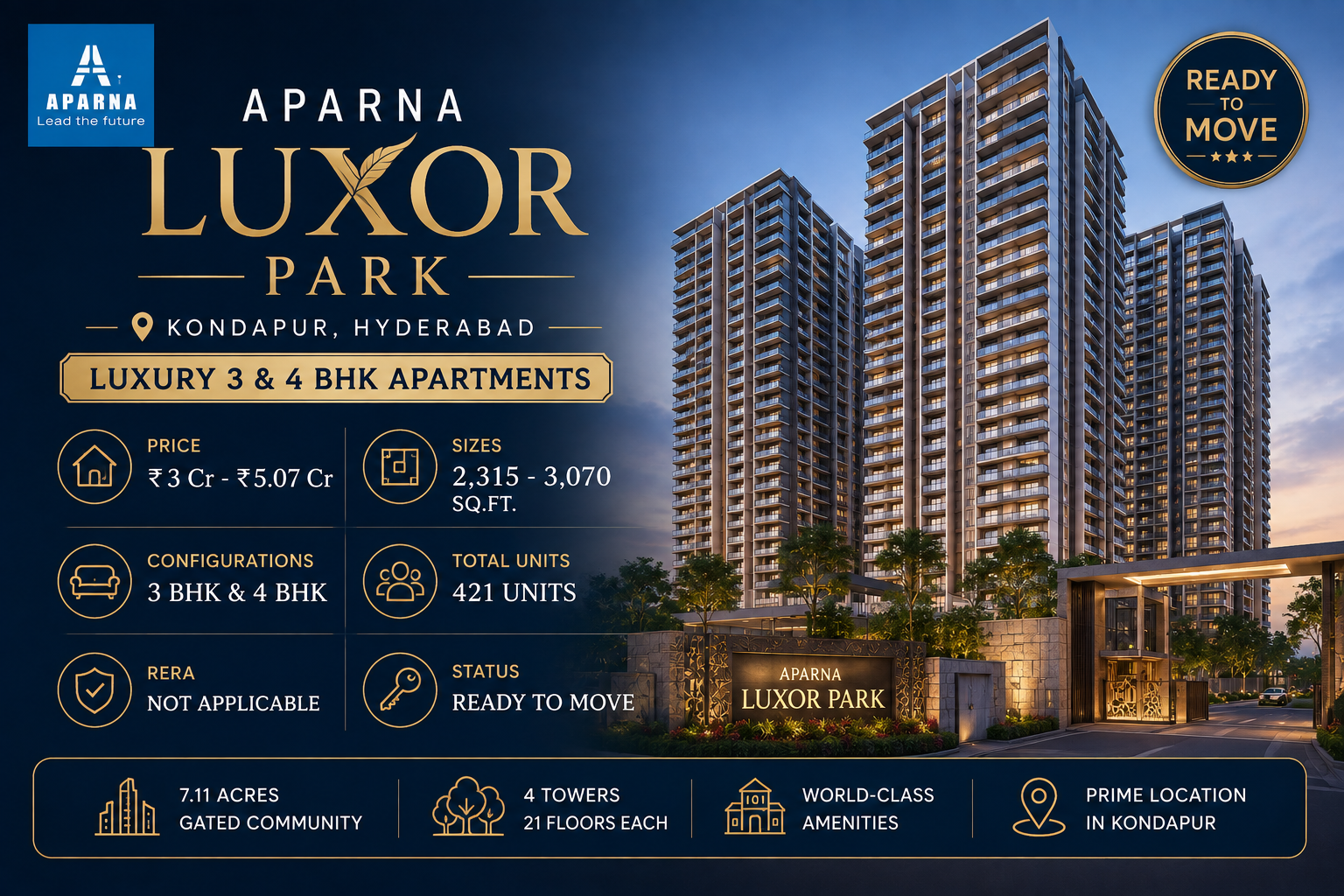 Aparna Luxor Park Hyderabad